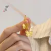 Pendientes de Mariposa de Doble Capa con Filigrana de Oro Arena Mismo Estilo de la Tienda de Oro Puzuo, Pendientes de Lujo Accesible de Alta Gama, Regalos para Novias