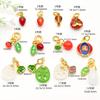 Areias Antigas Lótus Dourado Pedaço Raiz de Lótus Caqui Ruyi Morango Pingente Acessórios diy Joias Feitas à Mão Pulseira Colar Acessórios