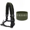 Alça de Corda Paracord para Garrafa de Água em Estoque Transfronteiriça, Manga Portátil para Copo Espacial, Alça de Transporte de Copo com Manga de Base de Silicone para Garrafa de Água Portátil ao Ar Livre