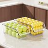 Caja de Almacenamiento para Refrigerador Transparente de Grado Alimenticio con Ruedas Caja para Cocina Caja para Huevos Caja Drenante para Uso Doméstico