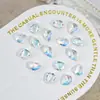 Moderna Nueva Decoración de Uñas Sal Marina Cristalina Pedrería Transparente Fondo Irregular Puntiagudo Aurora Iridiscente Corazón Torcido Decoraciones para Uñas