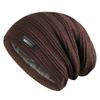 Gorro de punto de cabeza grande con forro polar para hombre, otoño e invierno, grueso, estilo coreano, protección para las orejas, gorro de lana, para exteriores, resistente al viento, para el frío, para montar, tipo pullover, de algodón