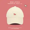 Gorra de Béisbol Bordada de Cachorro Lindo Estilo Coreano para Mujer, Versátil Vintage Circunferencia de Cabeza Grande, Visera Ancha Adelgazante, Gorra de Pato para Pareja