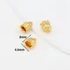 Pingente Preserva-Cor Banhado a Ouro 14K com Círculo e Caractere da Sorte Acessório para Joias Artesanais DIY Pingente Dourado da Sorte Pequeno Charme D105