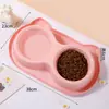 Comedero para mascotas, comedero lento anti-asfixia para perros, cuenco de agua y comida para gatos, doble cuenco, diseño anti-hormigas, antideslizante y antivuelco