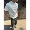 Camiseta de Verano para Hombre, Corte Americano Pesado, Manga Corta, Hombro Derecho, Corte Boxy Delgado, Empalme, Cuello Pequeño, Media Manga, Moderna