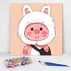 20*20 Pintura al Óleo Digital de Dibujos Animados de Anime Pintura Decorativa DIY para Colorear Hecha a Mano para Niños Stock Listo Pintura al Óleo Digital al por Mayor