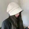 Boina Negra de Gamuza para Mujer Otoño e Invierno, Sombrero Holgado Estilo Japonés, Sombrero de Pescador Octagonal para Cabeza Grande