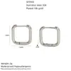 Pendientes minimalistas de acero inoxidable transfronterizos europeos y americanos, pendientes geométricos de hexágono dorado, aros de acero de titanio únicos y versátiles
