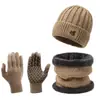 Chapéu de Lã Quente para Outono e Inverno Moda Masculina Proteção de Pescoço com Forro de Fleece Conjunto de Duas Peças Proteção de Orelha Espessada para Ciclismo Chapéu de Lã