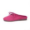 Pantuflas de Media Punta Cerradas de Piel de Oveja para Mujer, Modelo Dopamina Más Vendido Primavera 2026, Suela Suave, Superficie Suave, Pantuflas de Piel Genuina para Uso en Exteriores
