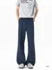 Pantalones de tiro alto ligeramente acampanados con estampado de serpiente, estilo americano, retro, pantalones casuales extralargos para hombres altos, negros