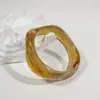 Joias Yongge Pulseira Geométrica Redonda de Resina Estilo Europeu e Americano Transfronteiriça Semi-Transparente Estilo Ins Bangle Poligonal Exagerado