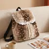Bolso de mano de felpa con estampado de ciervos, nuevo para otoño e invierno, de alta calidad, versátil, para el trabajo, de hombro, bolso vintage para mujer
