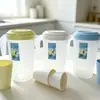 Jarra con 4 tazas modelo nuevo para uso doméstico de plástico, jarra de agua fría, set de gran capacidad con cuatro tazas