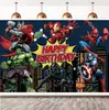 Tecido de Fundo dos Vingadores Decoração de Festa de Aniversário Suprimentos Adereços de Foto de Super-Herói Banner de Aniversário Marvel