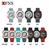 OFNS Comercio Exterior Reloj de Pulsera de Cuarzo Creativo Giratorio Calado Naipes Reloj para Hombre Impermeable Adolescente Reloj Luminoso para Hombre