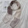 Bufanda Larga de Algodón a Rayas y Bloques de Color para Mujer, Pañuelo Artístico Versátil Casual para el Trabajo, Correa Estrecha Fina Ultra-Suave