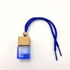 Garrafa Quadrada Pequena Colorida de Vidro para Aromaterapia de Carro 8ml Pingente com Cordão Garrafa de Perfume Garrafa Difusora Pingente de Carro
