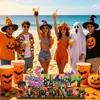 Amazon Verano Halloween Playa Calavera Calabaza Murciélago Horror Adorno de Madera S