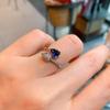 Anillo europeo y americano transfronterizo de circonita de diamante de color con forma de pera de gota de agua Anillo de dedo simple para mujer micro diamante simulación diamante rosa