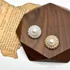 Botones de Diamante Incrustados con Perlas Estilo Palacio, Botones Redondos Pequeños de Metal Floral Cosidos a Mano Estilo Chanel, Accesorios de Ropa de Alta Gama