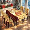2025 Amazon Temu Más Vendido Dropshipping Rojo Dorado Papá Noel Mantel Impresión Digital Cubierta de Silla Navideña