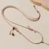 Fio Fino para Colar Pingente de Jade Tecido à Mão Pingente de Vagem de Lótus Ágata Esmeralda Fio para Pendurar para Homens e Mulheres Corda Decorativa para Pendurar no Pescoço