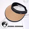 Chapéu de Sol UPF50+ Aba Larga Verão Ciclismo Anti-UV Top Vazio Chapéu de Sol Feminino para Cobrir o Rosto