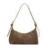 Bolso Bandolera Casual Estilo Coreano de Gamuza Tipo Bollo para Mujer 2025 Otoño Nuevo Versátil para el Trabajo y la Ropa de Trabajo