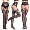 Meias-calça de Suspensório para Plus Size Comércio Exterior Transfronteiriço Sexy Jacquard Vazado Calças Rede de Pescar Europeias e Americanas Sedução Transfronteiriça Meias-calça de Suspensório Sexy