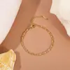 100 Pulseira Europeia e Americana Cor Ouro 18k Aço Titânio Livre de Cor Feminina Simples Combina com Tudo Elegante Ins Moda Personalizada Joia de Mão