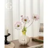 Florero Creativo con un Toque de Lujo Ligero y de Alta Gama, Flores Artificiales, Flores Secas, Adornos Decorativos Artísticos, Arreglo Floral de Cerámica para Bodas