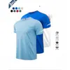 Camiseta Deportiva de Manga Corta para Hombre Multipièce Talla Europea Transpirable de Secado Rápido para Correr Azul Fútbol Entrenamiento Fitness Ropa Casual
