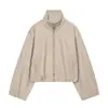 AliExpress item mais vendido atacado comércio exterior transfronteiriço novo feminino europeu e americano manga longa gola alta macio jaqueta bomber