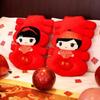 Quarto de Casamento Boneco de Casal Arrumo de Casamento Decoração de Cama de Casamento Presente Boneco de Personagem Feliz Almofada de Boneca Celebração de Casamento