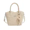 Bolsa Feminina Transfronteiriça com Pregas Onduladas e Estampa Floral, Simples e Fresca, Bolsa Tote Versátil, Bolsa de Ombro e Transversal, Dropshipping de Peça Única
