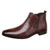 Botines Chelsea para Hombre de Comercio Exterior Punta Cuadrada Versátiles Zapatos de Moda Botas Cortas de Mezclilla Botas Martin Retro para Hombre