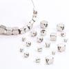 Contas Quadradas Chanfradas Vazadas de Aço Inoxidável Material para Miçangas de Joias DIY/Pulseira Colar Contas Espaçadoras Estoque Disponível Venda por Atacado