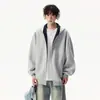 Sudadera retro de peso pesado estilo americano, corte cuadrado para hombre, prenda exterior de otoño con bloques de color y patchwork, chaqueta con capucha deportiva para jóvenes