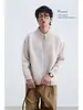 Nueva colección otoño/invierno 2024: Suéter de punto casual y de corte relajado, estilo retro americano, de cuello en V, prenda exterior de color liso para hombre