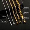 Corrente Simples de Hip-Hop 2-8mm Espessada e Reforçada Corrente Torcida de Aço Inoxidável Cor-Preservante Galvanizada Necklace de Corda Atacado