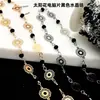 Accesorios para Joyería DIY Cristal Negro Alambre Retorcido Girasol Chip de Computadora Cadena Hecha a Mano Cadena Suelta Cadena de Eslabones