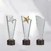 Trofeo de Cristal Creativo Hecho a Medida Decoración de Premio para Reunión Anual Estilo Nórdico Placa de Vidrio Regalo de Empresa Premio Grabado