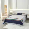 Conjunto de cama de quatro peças de algodão integral, tamanho grande, escovado, qualidade A, para outono e inverno, conjunto de cama espesso de algodão puro, conjunto de três peças de desenho animado