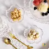 Plato Pequeño de Vidrio Estilo Japonés con Patrón Martillado Flor de Cerezo, Plato Pequeño para Salsa, Plato para Vinagre, Plato para Salsa para Hot Pot, Plato Hondo Grande