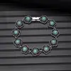 Pulsera Bohemio Étnico Vintage Turquesa, Lujosa y de Alta Gama, Pulsera Colorida Tachonada de Diamantes, Joyería de Mano Occidental al por Mayor