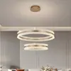 Lámpara de araña de cristal de lujo ligero para sala de estar, estilo italiano minimalista, lámpara circular de alta gama para hotel y villa, accesorio de iluminación LED de protección ocular, hierro