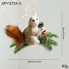 Colgante de ardilla de espuma artificial transfronterizo con cascabel, para colgar en la puerta, en la pared, decoración de árbol de Navidad, adorno colgante