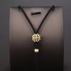 Colgante de cuello colgante, collar de cuerda para el cuello, colgante de jade con cera de abejas dorada, colgante de jade, cuerda para hombres y mujeres con cuerda de alta calidad